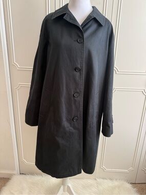 Burberry Vintage Mid-Length Black Trench Coat- Size 6